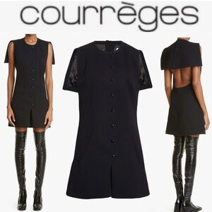 Courrèges Wave Cutout Crepe Minidress In Black Dress EU 38 NWT